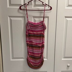 INC International Concepts Pink and Yellow Zigzag Top